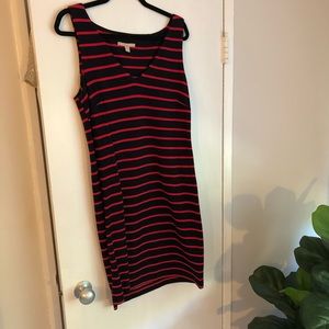 Banana Republic striped navy/red dress